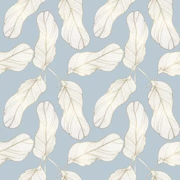 Tropical luxury seamless pattern with golden palm banana leaves Stock Illustration