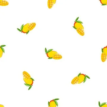 Tropical mango pattern seamless vector Stock Illustration