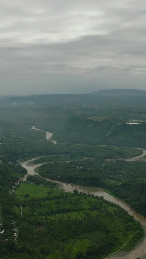 Tropical Mountain with river in the Philippines. Stock Footage 253257035