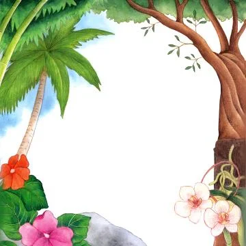 Tropical Nature Frame Stock Illustration