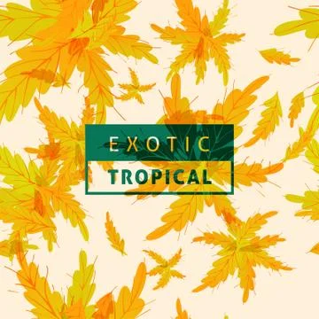 Tropical oak leaves pattern seamless background with autumn color Stock Illustration