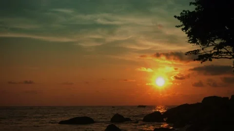 Tropical ocean coast. tranquil landscape Stock-Footage 40325959