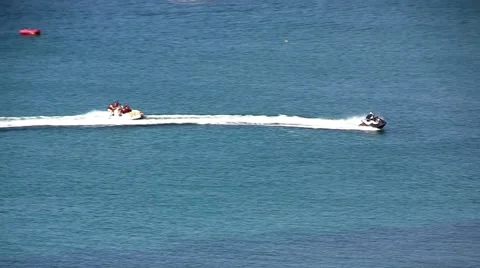 Tropical ocean fun with jet ski Stock Footage 48429850
