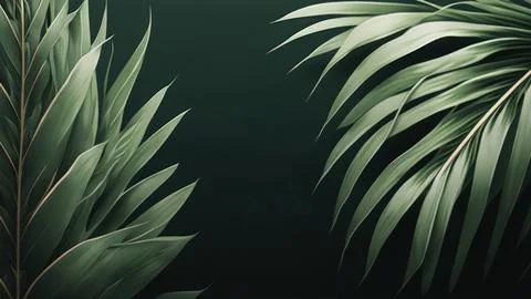 Tropical palm leaf copy space frame graphic illustration background. Stock Illustration