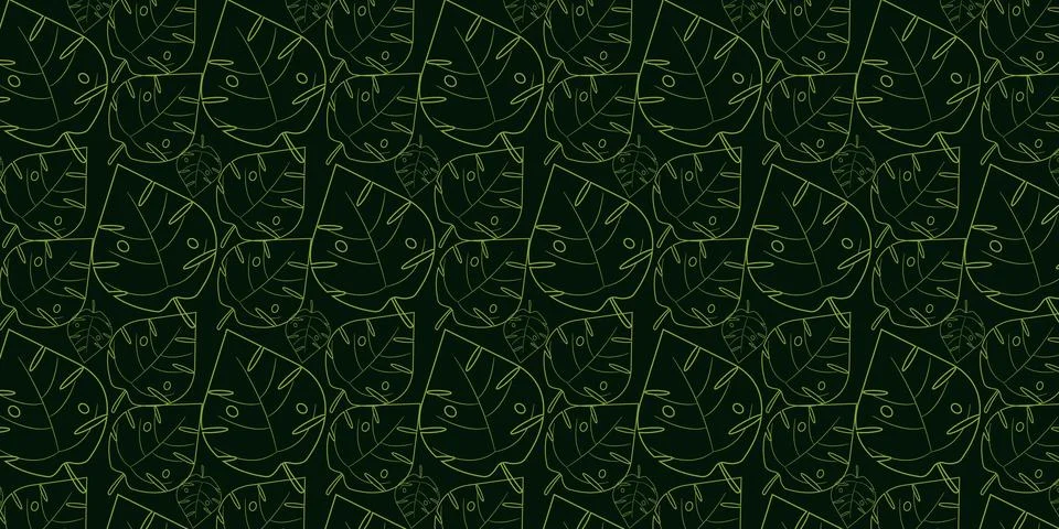 Tropical Palm Leaf Seamless Pattern Background Stock Illustration