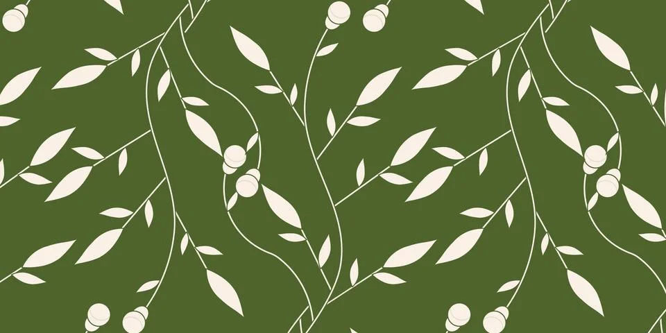 Tropical Palm Leaf Seamless Pattern Background Stock Illustration