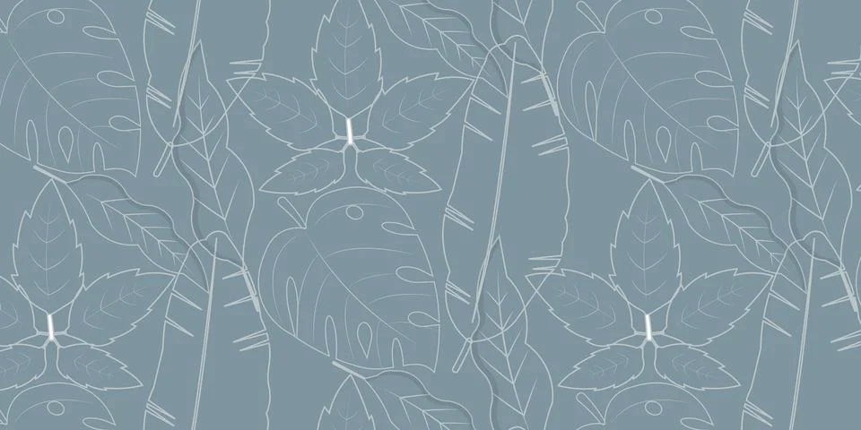 Tropical Palm Leaf Seamless Pattern Background Stock Illustration