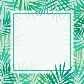 Tropical palm leaves background template Stock Illustration