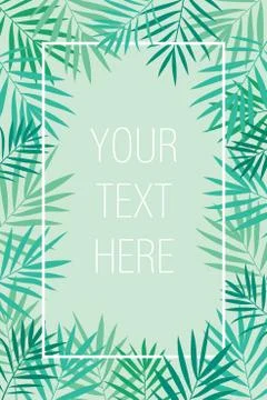 Tropical palm leaves background template Stockillustratie