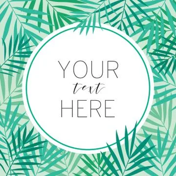 Tropical palm leaves background template Stockillustratie