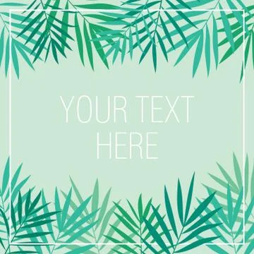 Tropical palm leaves background template Stock Illustration