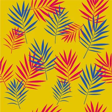 Tropical palm leaves seamless pattern イラスト素材