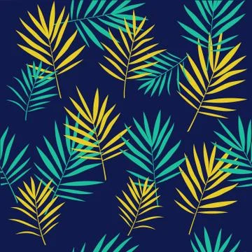 Tropical palm leaves seamless pattern Illustrazione stock