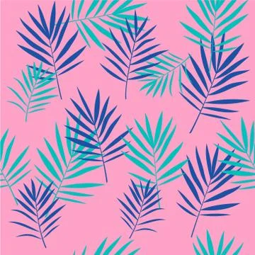 Tropical palm leaves seamless pattern 库存插图