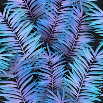Tropical palm leaves seamless pattern. Vector illustration. EPS 10 Illustrazione stock