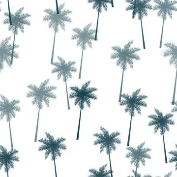 Tropical Palm Leaves Seamless Pattern Background. Vector Illustration Illustrazione stock