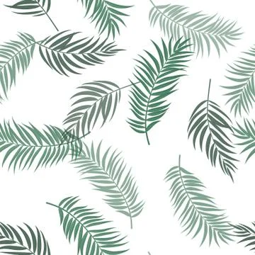 Tropical Palm Leaves Seamless Pattern Background. Vector Illustration Stock Illustration