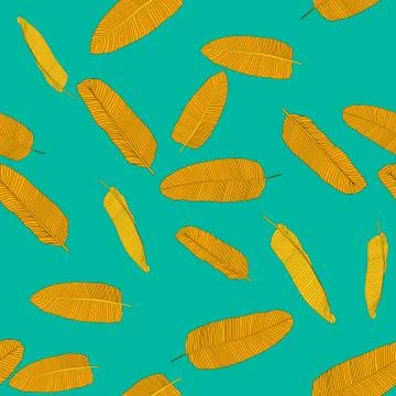 Tropical Palm Leaves Seamless Pattern Background. Vector Illustration Illustrazione stock