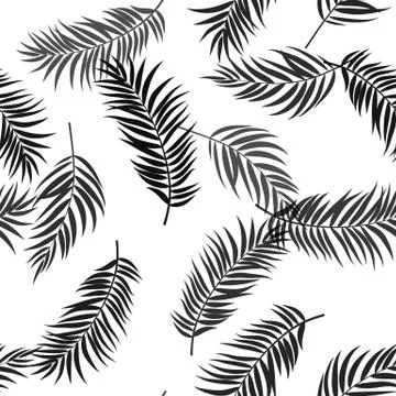 Tropical Palm Leaves Seamless Pattern Background.  Illustration Stock-Illustration