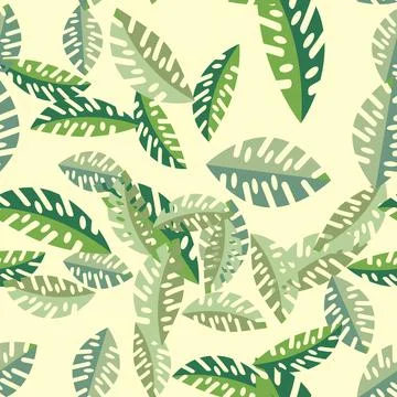 Tropical palm leaves seamless pattern. Vector illustration. Stock Illustration