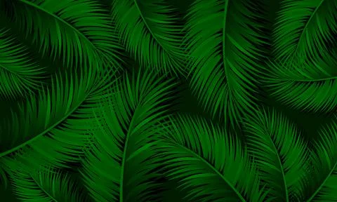 Tropical palm leaves seamless pattern background. lush green palm leaves. Stock Illustration