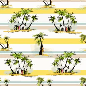 Tropical palm pattern 스톡 일러스트