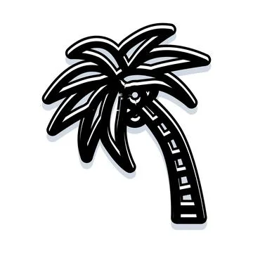 Tropical palm tree icon representing summer vacation travel Stock-Illustration