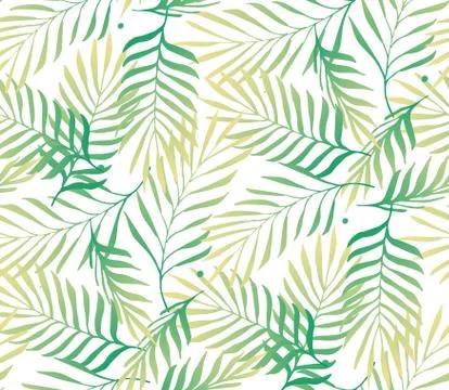 Tropical palm tree leaves background Stock Illustration