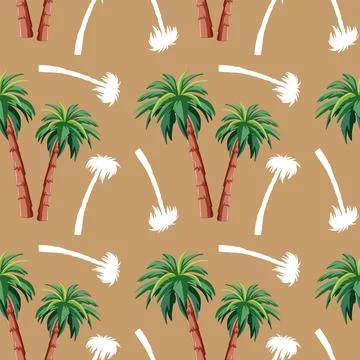 Tropical Palm Tree Pattern Stock Illustration
