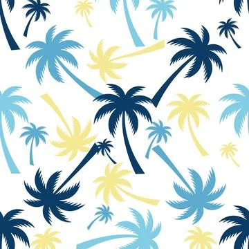 Tropical Palm Tree Pattern Seamless Background Design. Stock Illustration