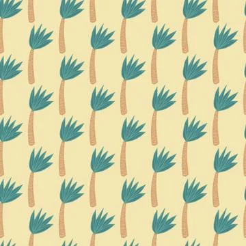 Tropical palm tree seamless pattern. Coconut palm tree wallpaper. Stock Illustration