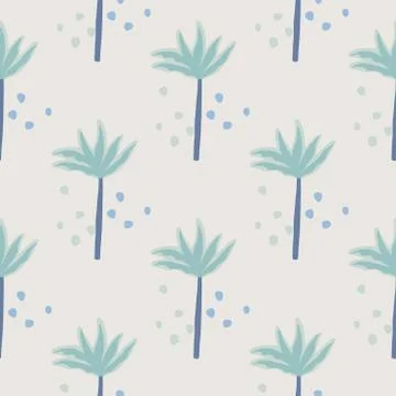 Tropical palm tree seamless pattern. Tropic backdrop. Abstract contemporary m Stock Illustration