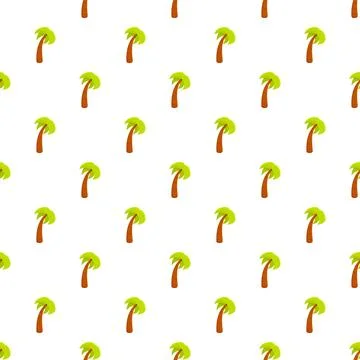 Tropical palm tree seamless pattern on white background イラスト素材
