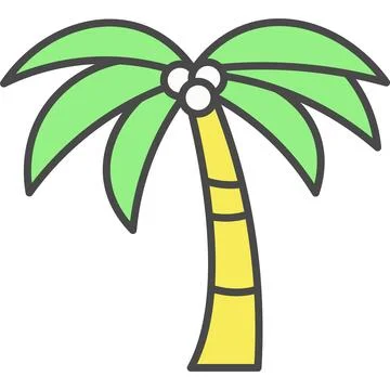 Tropical palm tree vector icon Stock Illustration