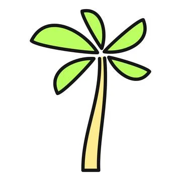 Tropical palm tree vector icon representing summer vacation イラスト素材