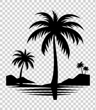 Tropical palm tree vector silhouettes Stock-Illustration