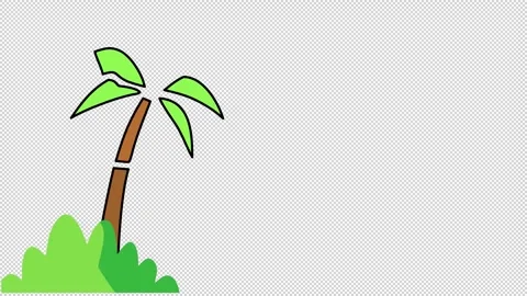 Tropical palm tree with vegetation Vidéo 331059006