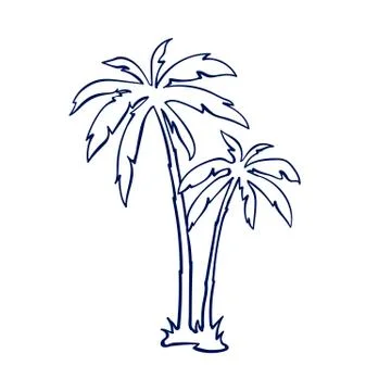 Tropical palm trees Stock Illustration