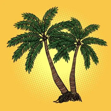 Tropical palm trees Stock Illustration