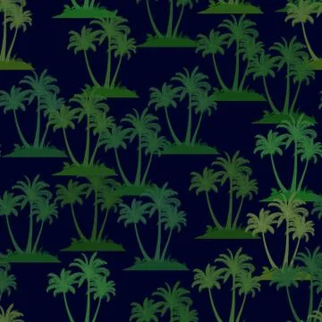 Tropical Palms Seamless Stock Illustration