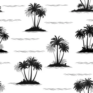 Tropical Palms Seamless Stock Illustration