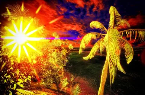 Tropical paradise Stock-Illustration