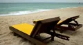 Tropical Paradise Island, Ko Samui, Beach Lounge Chair, Folding Deck Chair, Thai HD Footage