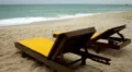 Tropical Paradise Island, Ko Samui, Beach Lounge Chair, Folding Deck Chair, Thai HD Footage