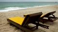 Tropical Paradise Island, Ko Samui, Beach Lounge Chair, Folding Deck Chair, Thai HD Footage