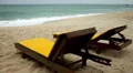 Tropical Paradise Island, Ko Samui, Beach Lounge Chair, Folding Deck Chair, Thai HD Footage