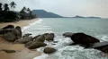 Tropical Paradise Island, Ko Samui, Amazing Thailand, Granitic Rocks, Big Waves HD Footage