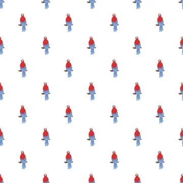 Tropical parrot macaw bird repeating seamless pattern Ilustración de archivo