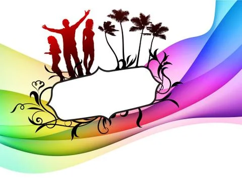 Tropical Party with Abstract Background Stock Illustration