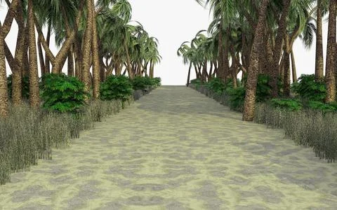 Tropical Path 1 Scene 3D Model